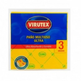 PAÑO MULTIUSO ULTRA 38 X38 3 UNID VIRUTEX C200718