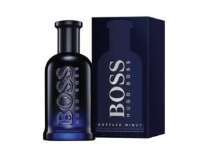 botella elegante de perfume hugo boss blue night