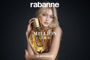 botella elegante de perfume lady million dorado