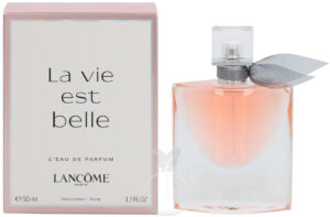 botella elegante de perfume le vie est belle