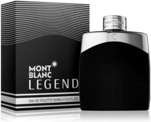 botella elegante de perfume mont blanc legend
