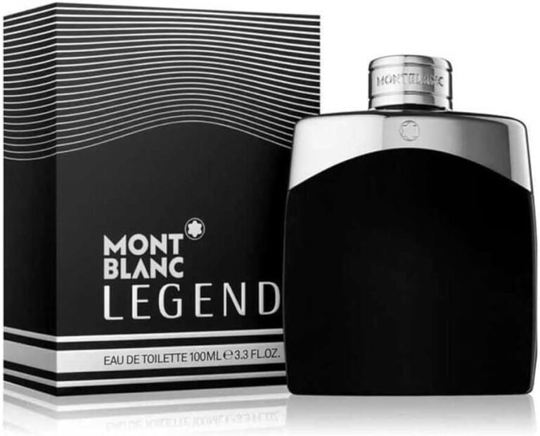 botella elegante de perfume mont blanc legend