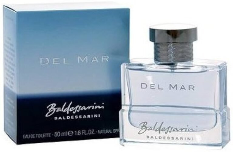 botella elegante perfume baldessarini del mar