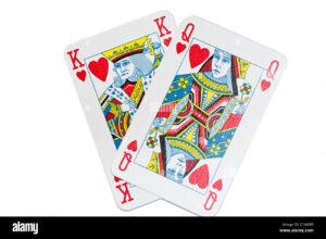 cartas de poker queen y king juntas
