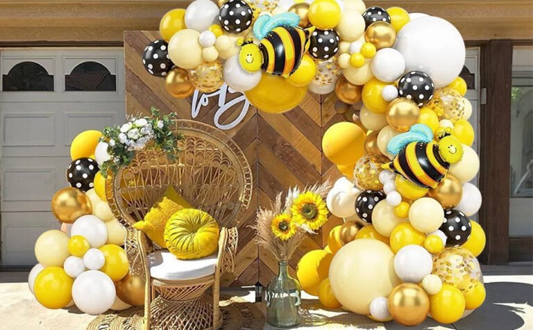 globos amarillos con diseno de abeja festivos