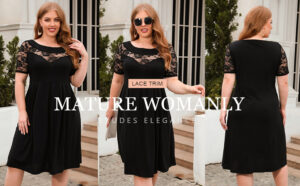 Dónde Comprar Vestidos Negros Talla Grande Que Favorecen 4 mujer elegante vestido negro talla grande