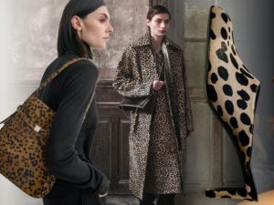 mujer luciendo vestido animal print moderno