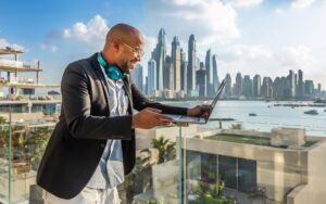 retrato profesional hombre ejecutivo dubai rascacielos