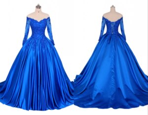 vestidos azul rey largos en tienda elegante